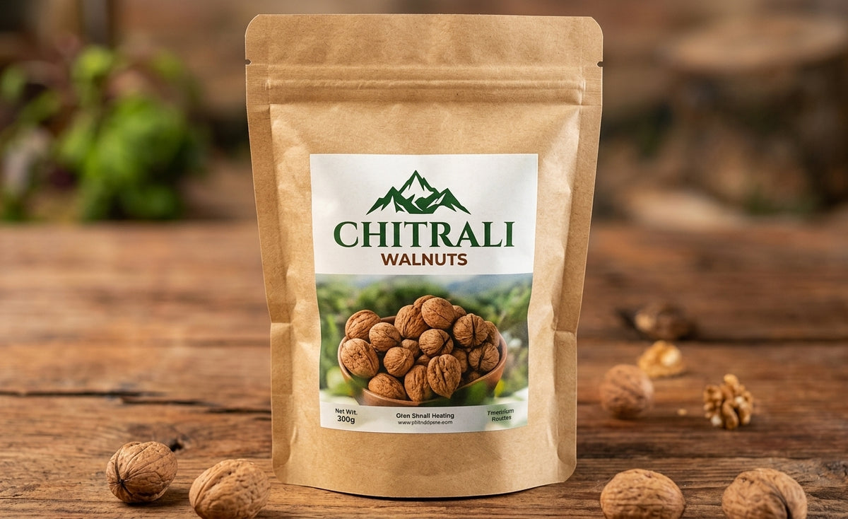 Organic Chitrali Walnuts (300g): Pure Mountain-Grown Organic Whole Walnuts